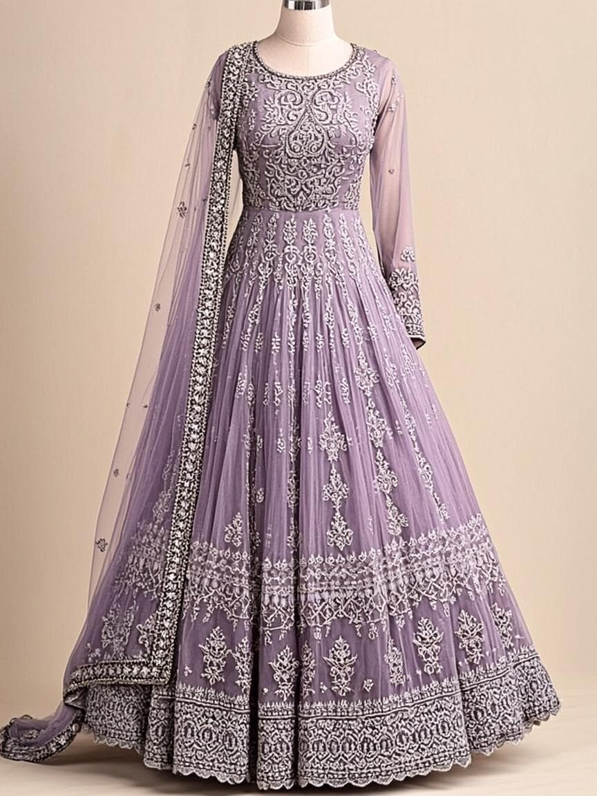 Pre-loved Lilac Party Lehenga - Lehenga at House of Radhya Kharar