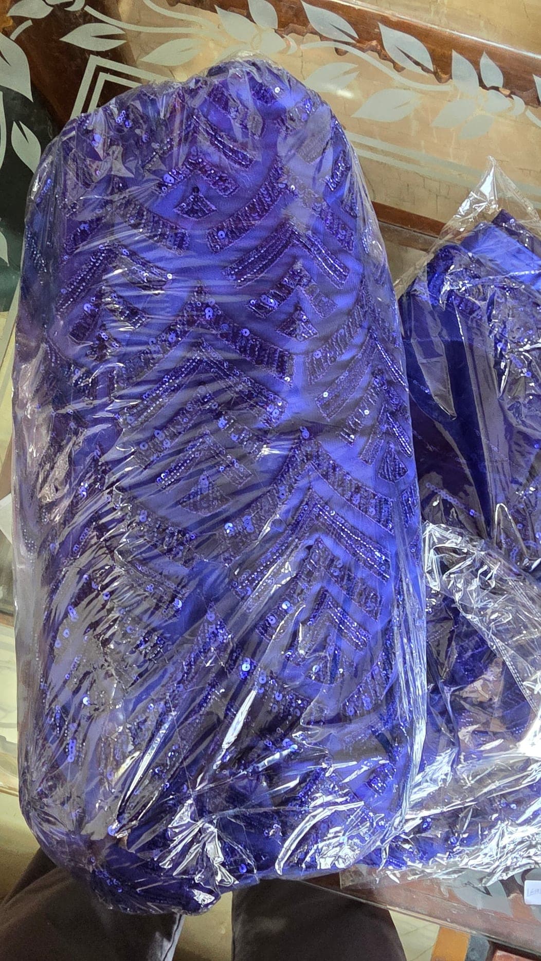Shiny Blue Lehenga with hand-embroidered lehenga - Lehenga at House of Radhya Kharar
